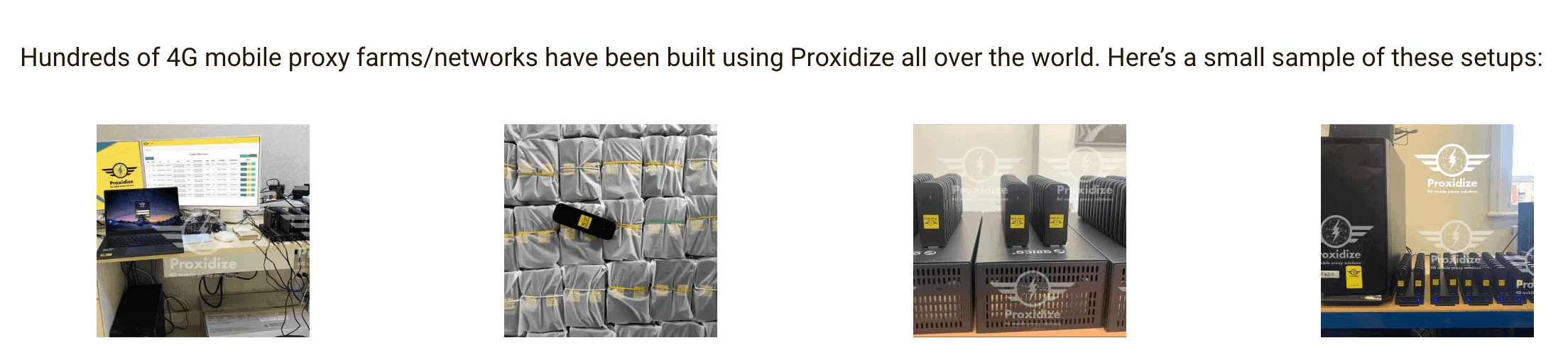 4 photos of Proxidize mobile proxy farms